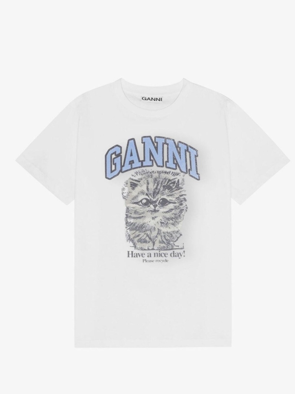 Ganni Relaxed Jersey Kitty T-Shirt!